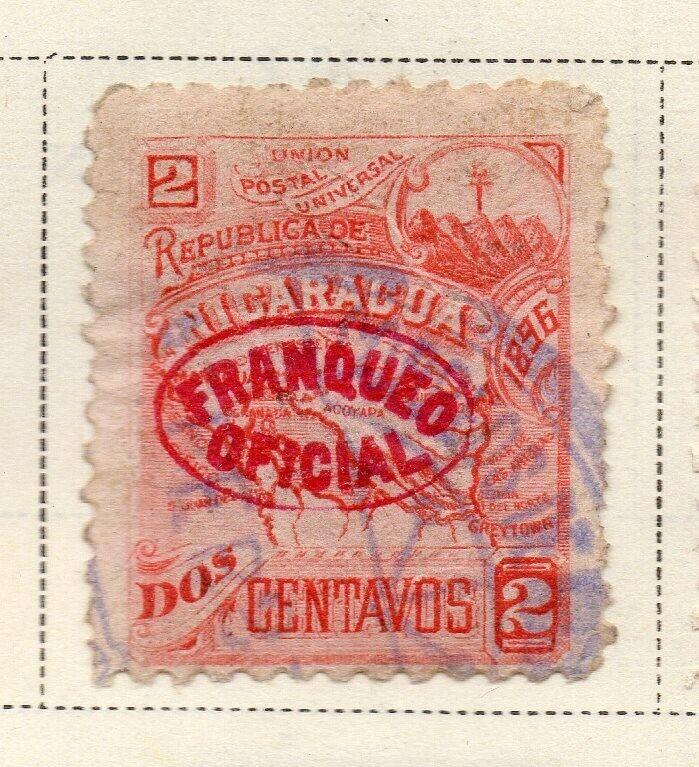 Nicaragua 1896-97 Early Issue Fine Used 2c. Official Optd 323749