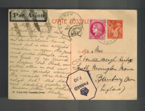 1941 Capendu France Concentration Camp Postcard Cover to England M Freund