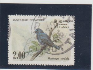 Sri Lanka  Scott#  693  Used  (1983 Dusky-Blue Flycatcher)