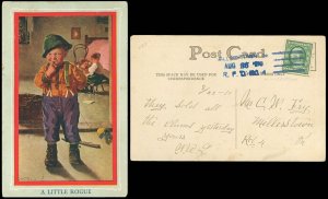 1910 RURAL FREE DELIVERY Type 1XE #4, Millerstown PA. A LITTLE ROGUE Postcard!