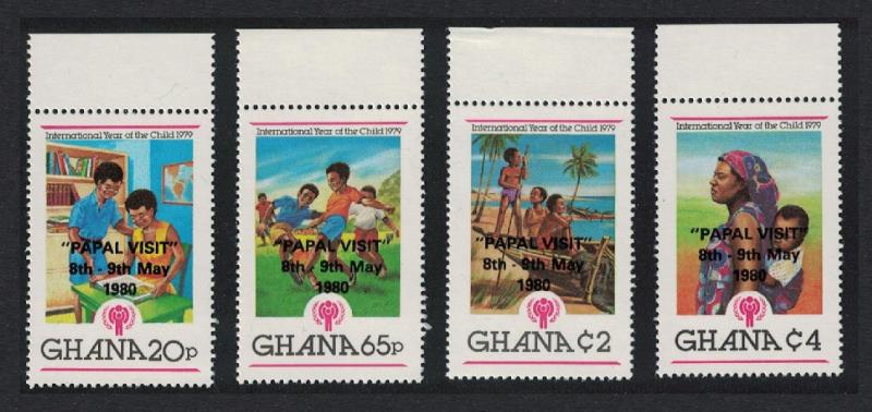 Ghana Papal Visit Nos 898-901 optd 'PAPAL VISIT' 8th - 9th May 1980 4v Top