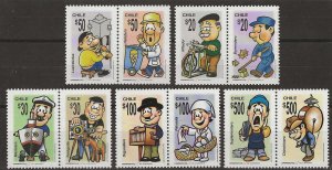 Chile 2008, Scott 1496-1500, Occupations, set of 5 pairs