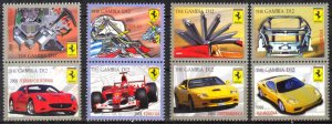 Gambia 2010 Racing Cars Ferrari Set of 8 MNH **