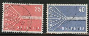 Switzerland Scott 363-364  used European unity  1957  set