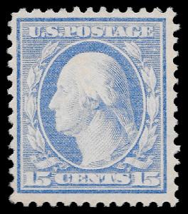 U.S. Scott #340/ $65 - 15c Pale Ultramarine, LH OG, VF