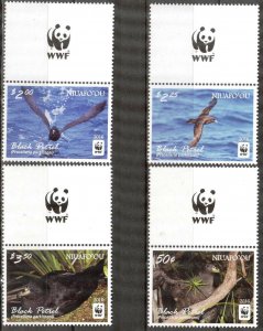 Niuafo'ou Tonga 2016 WWF Birds Black Petrel Set + Labels MNH