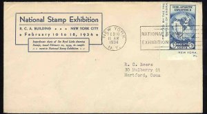 United States First Day Covers #735-1, 1934 3c National Stamp Exhibition, Lin...