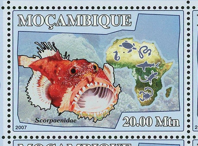 Poisonous Fish Stamp Balistodae Hydrocynus Lophius S/S MNH #2949-2954