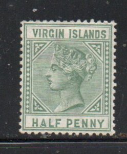 Virgin Islands Sc 13 1883 1/2d green Victoria stamp mint