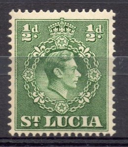 St Lucia 1938 GVI Early Issue Fine Mint Hinged 1/2d. 082851