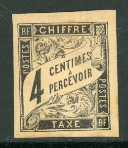France Colonies 1884 Postage Due 4¢ Black Sc# J4 Mint D684