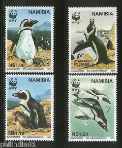 Namibia 1997 WWF Jackass Penguin Bird Marine Life Animals Sc 821-24 MNH # 218