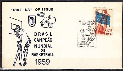 Brazil, Scott cat. C89. Basketball Championship issue. First day cover. ^