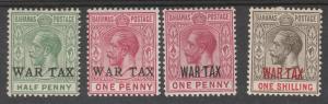 BAHAMAS 1918 KGV WAR TAX RANGE TO 1/-