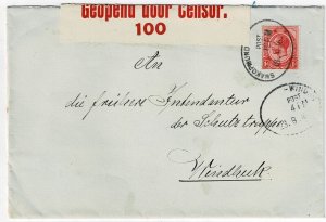 South West Africa 1916 Swakopmund altered railroad cancel on cover to Windhoek