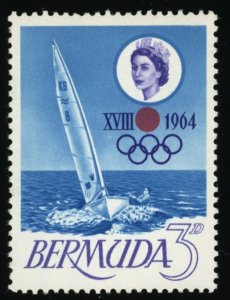 BERMUDA Sc 195 VF/MNH - 1964 3p - Finn Boat,18th Olympic Games