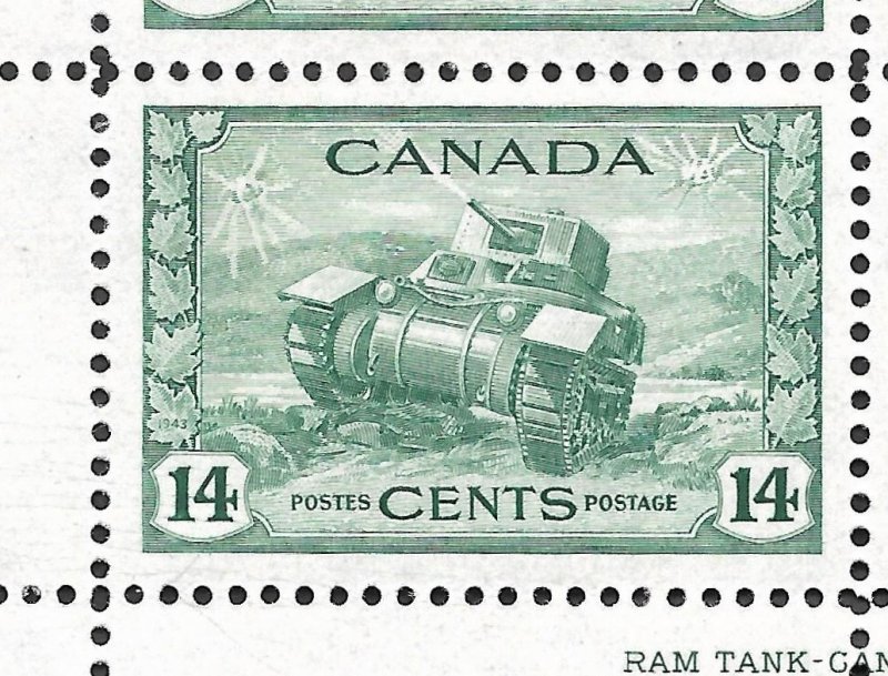 Doyle's_Stamps: XF Scott #259** Canadian Banknote Company Plate Block