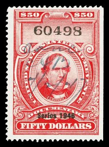 Scott R456 $50.00 1946 Dated Red Revenue Used F-VF Cat $12.50