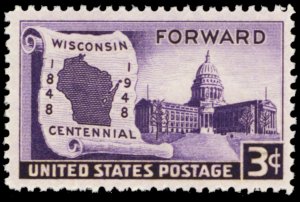 Wisconsin Statehood One PACK OF TEN 3 Cent Postage Stamps Scott 957