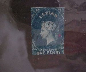 CEYLON STAMP #2A  USED cat.104.00 TINY FAINT CANCEL NO MARGINS