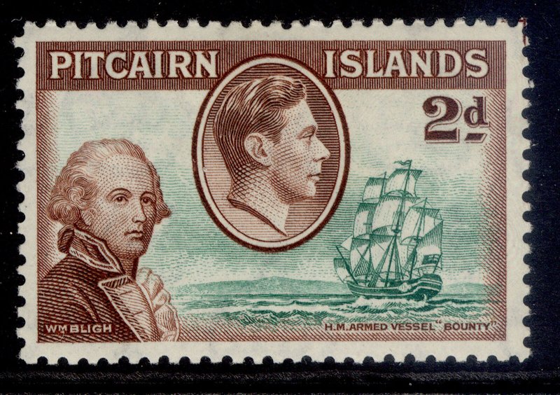 PITCAIRN ISLANDS GVI SG4, 2d green & brown, M MINT.