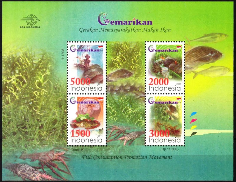 Indonesia 2011 Fish Consumption Fishes sheet MNH