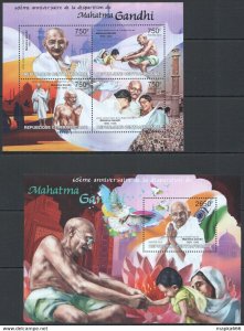 2013 Central Africa Great Humanists Tribute To Mahatma Gandhi Kb+Bl ** Ca681