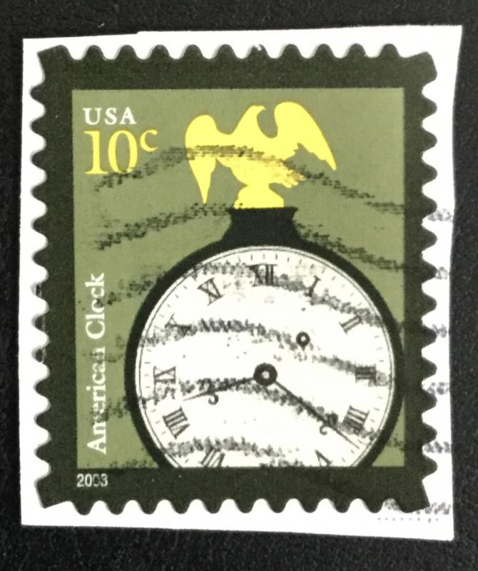 US #3757 BT Used Single On Paper American Clock