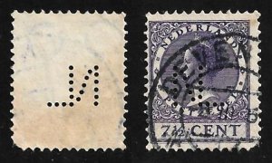 Netherlands Perfin NL on Scott # 174. All Additional Items Ship Free.