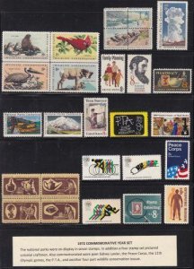 U S 1972 Commemorative Year Set (27 stamps) Mint Never Hinged