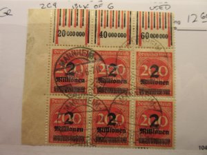 GERMANY, Scott: 269, Corner block of 6, USED, Lot31, Cat: $12.60