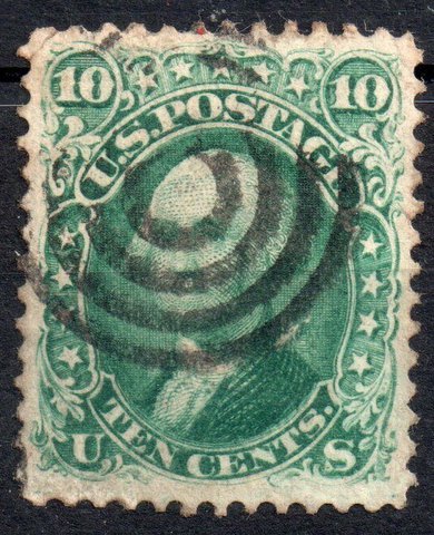 U.S. 68 Used FVF SCV $70.00 Bullseye Cancellation