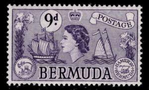 BERMUDA Scott 154 MNH** 9p Violet 1958 C V$7.25