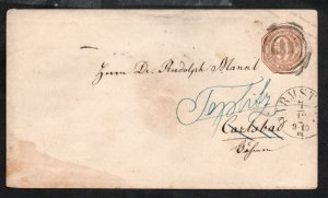 1861 Thurn & Taxis Envelope B16  Used