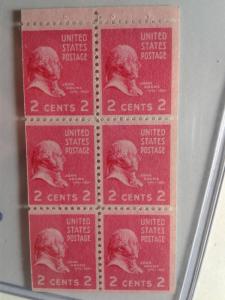 SCOTT # 806 B BOOKLET PANE OF 6 MINT NEVER HINGED FRESH !!!