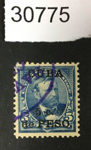 US CUBA POSSESSIONS # 225 USED XF-SUP LOT #30775