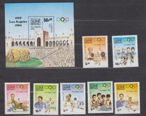 Z4485, JL Stamps 1983 guinea-bissau mnh set + s/s #489-96 sports