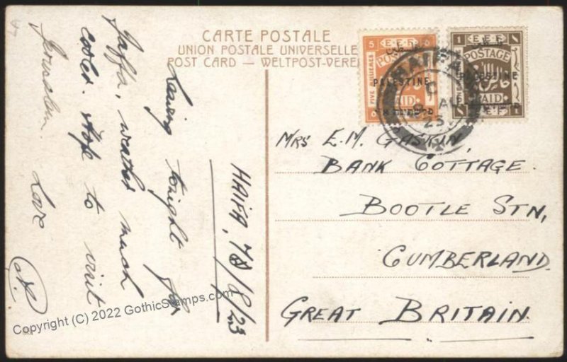 Israel Jaffa Haifa Palestine British Mandate EEF Cover Great Britain G109310