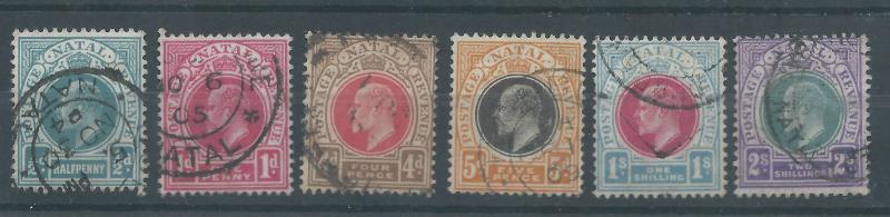 NATAL 1904 KEVII RANGE TO 2/- WMK MULTI CROWN