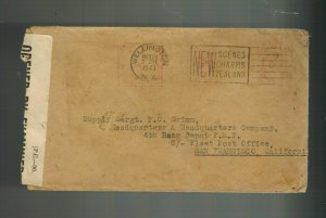 1943 Wellington New Zealand Cover to USA USMC Marine Corps Sergeant P G Grimm