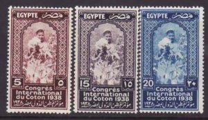 Egypt-Sc#225-7- id9-unused og NH set-Cotton Congress-1938-