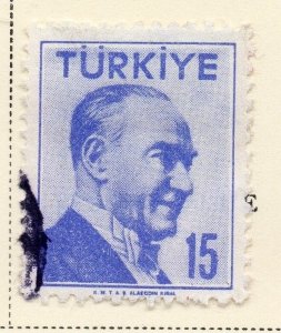 Turkey 1957 Early Issue Fine Used 15k. 093072