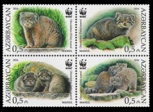 2016 Azerbaijan 1175-78 WWF / Cat - Manul