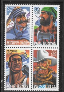 #3083-85 MNH Block of 4