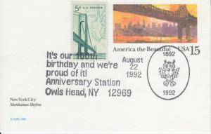 1992 100th Anniversary Owls Head NY Pictorial PC