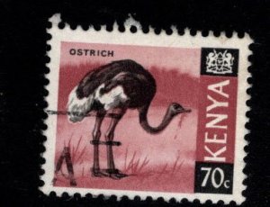 Kenya Scott 28 Ostrich Bird used stamp