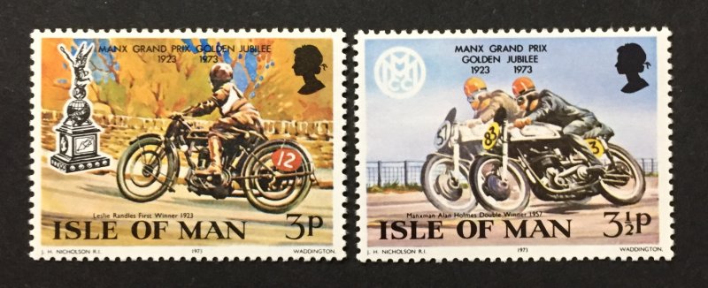 Isle of Man 1973 #33-4, Motorcycle Race, MNH.