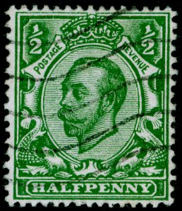 SG338 SPEC N4d(3), ½d deep green, USED. Cat £15. WMK CROWN. NCOC. 