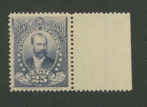 1896 Hawaii Official Stamp #O6 Mint Never Hinged VF Original Natural Gum Skips