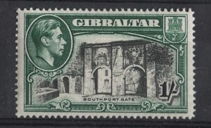 Gibraltar 1938 1s black & green Southport Gate, perf. 14, sg127 fine mint cat